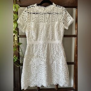 Vintage Elegant White Lace Dress bridal graduation special event